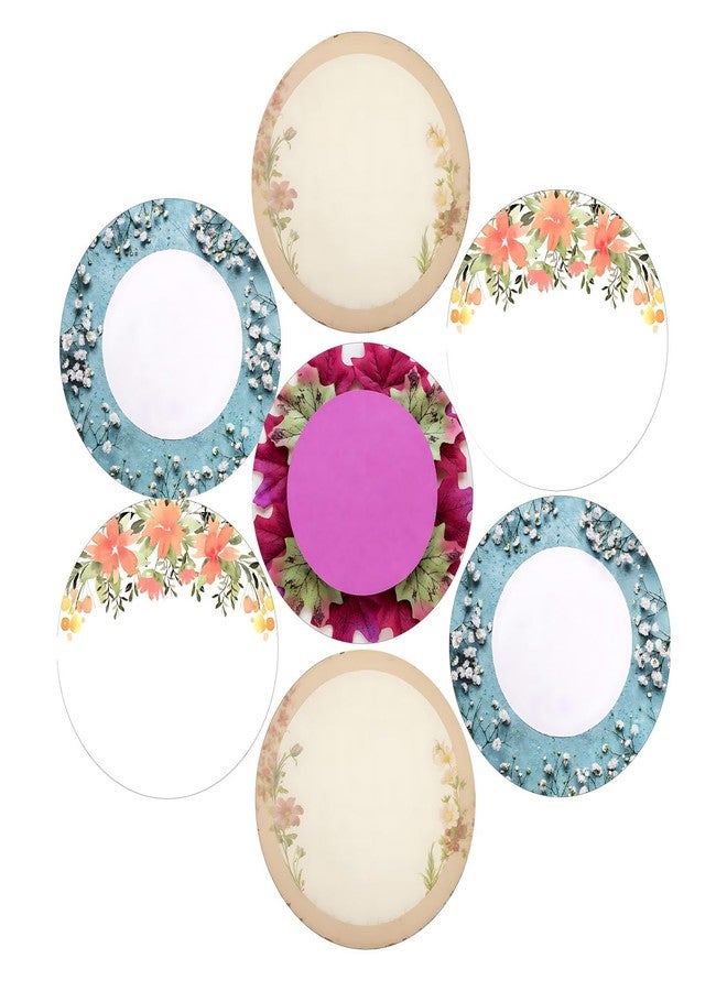 SLGIFT Vinyl Round Floral Theme Sticker, Self-Adhesive Vinyl Stickers, 40 Pieces, 2 x 2 Inches Round Sticker, 4 Unique Designs, R107 - Image 1